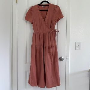 Target Universal Thread Wrap dress. Dusty Pink